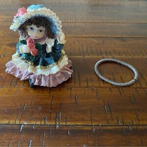 Charming Figurine with Pink and Blue Dress